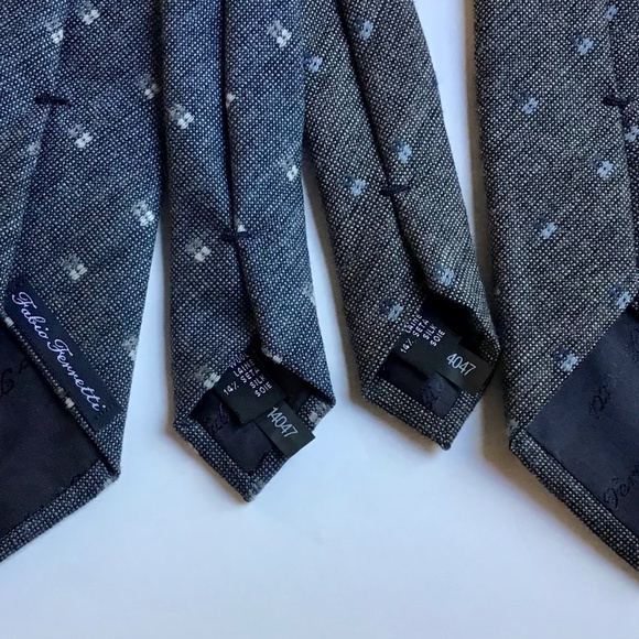 2 Fabio Ferretti.  Grey , blue motifs wool & Silk Tie.Made in Italy 🇮🇹 - Picture 1 of 5